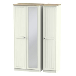 Palermo Tall 3 Door Mirrored Wardrobe