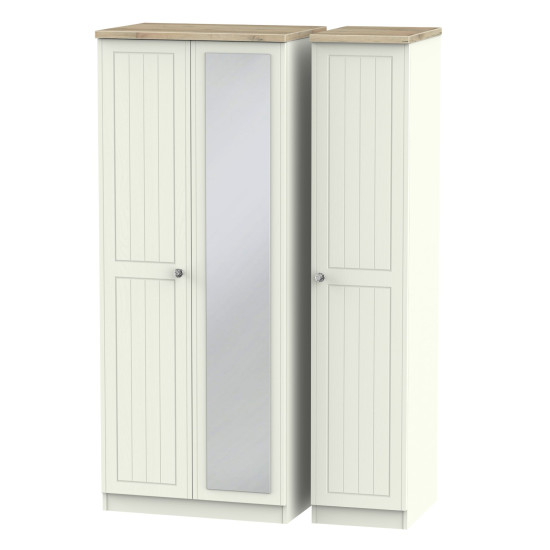 Palermo Tall 3 Door Mirrored Wardrobe