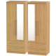 Harlech 4 Door 4 Drawer Mirrored Wardrobe