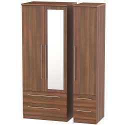 Harlech Tall 3 Door 4 Drawer Mirror Wardrobe