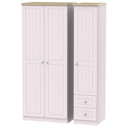 Venice Standard Triple Plain Small Drawer Wardrobe