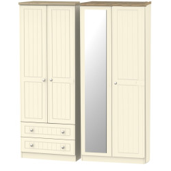 Venice Tall 4 Door 2 Drawer Mirrored Wardrobe