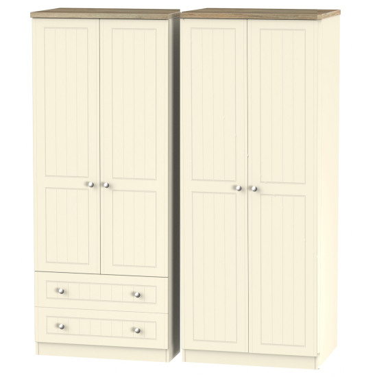 Venice Tall 4 Door 2 Drawer Wardrobe
