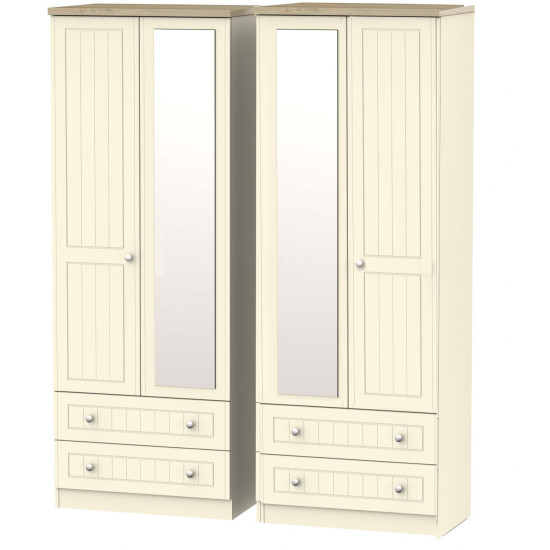 Venice Tall 4 Door 4 Drawer Mirrored Wardrobe