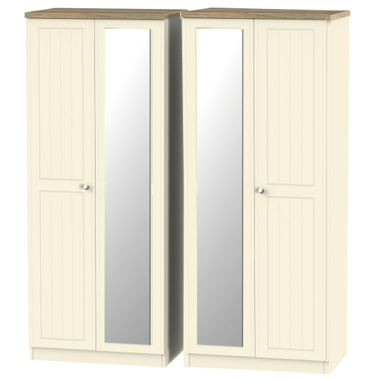 Venice Tall 4 Door Mirrored Wardrobe