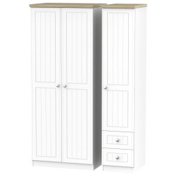 Venice Tall Triple Wardrobe with Drawer Wardrobe