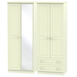 Cottage 4 Door 2 Drawer Mirrored Wardrobe