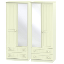Cottage 4 Door 4 Drawer Mirrored Wardrobe
