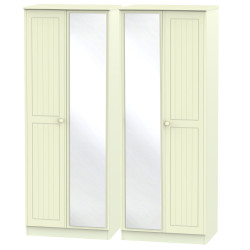 Cottage 4 Door Mirrored Wardrobe