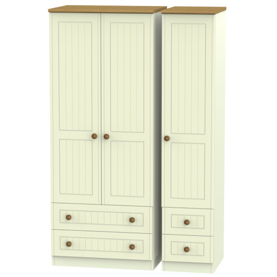 Cottage Tall 3 Door 4 Drawers Wardrobe