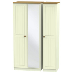 Cottage Tall 3 Door Mirrored Wardrobe
